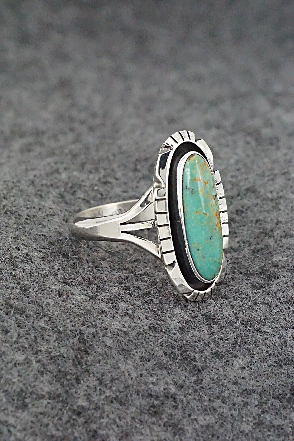 Turquoise & Sterling Silver Ring - Amos Begay - Size 8.5