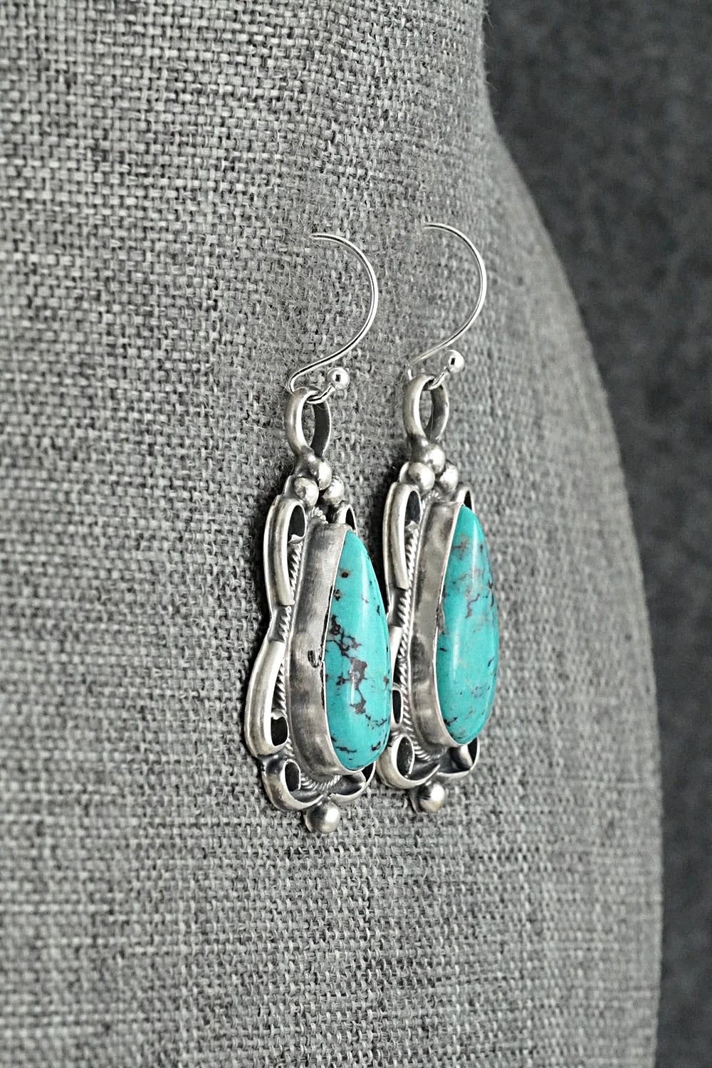 Turquoise & Sterling Silver Earrings - Kobe Martinez
