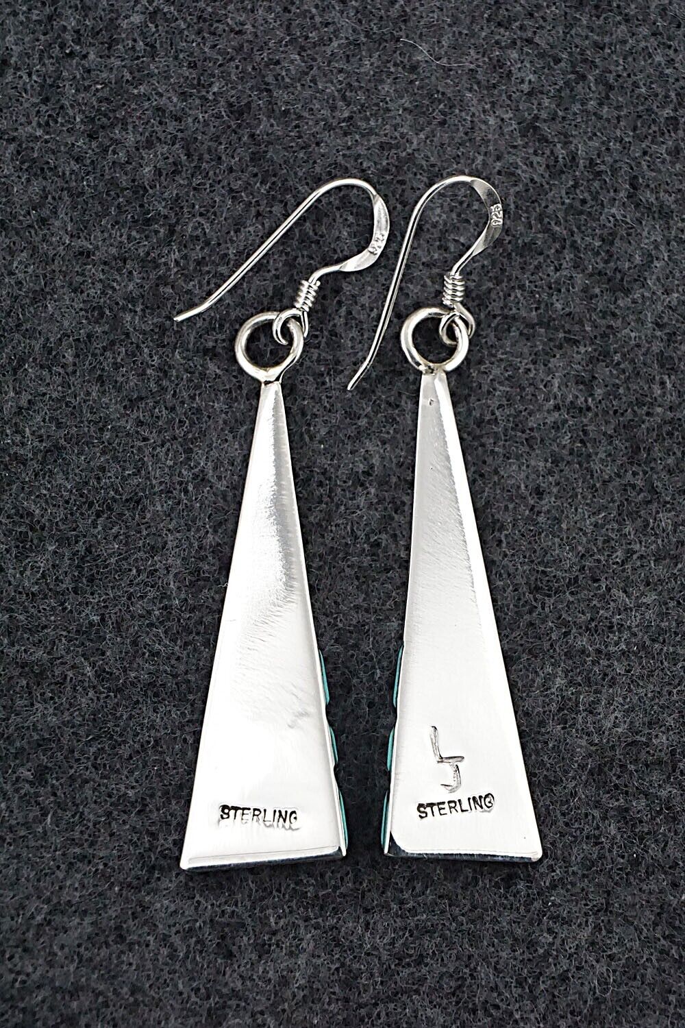 Turquoise & Sterling Silver Earrings - Leonard Jim