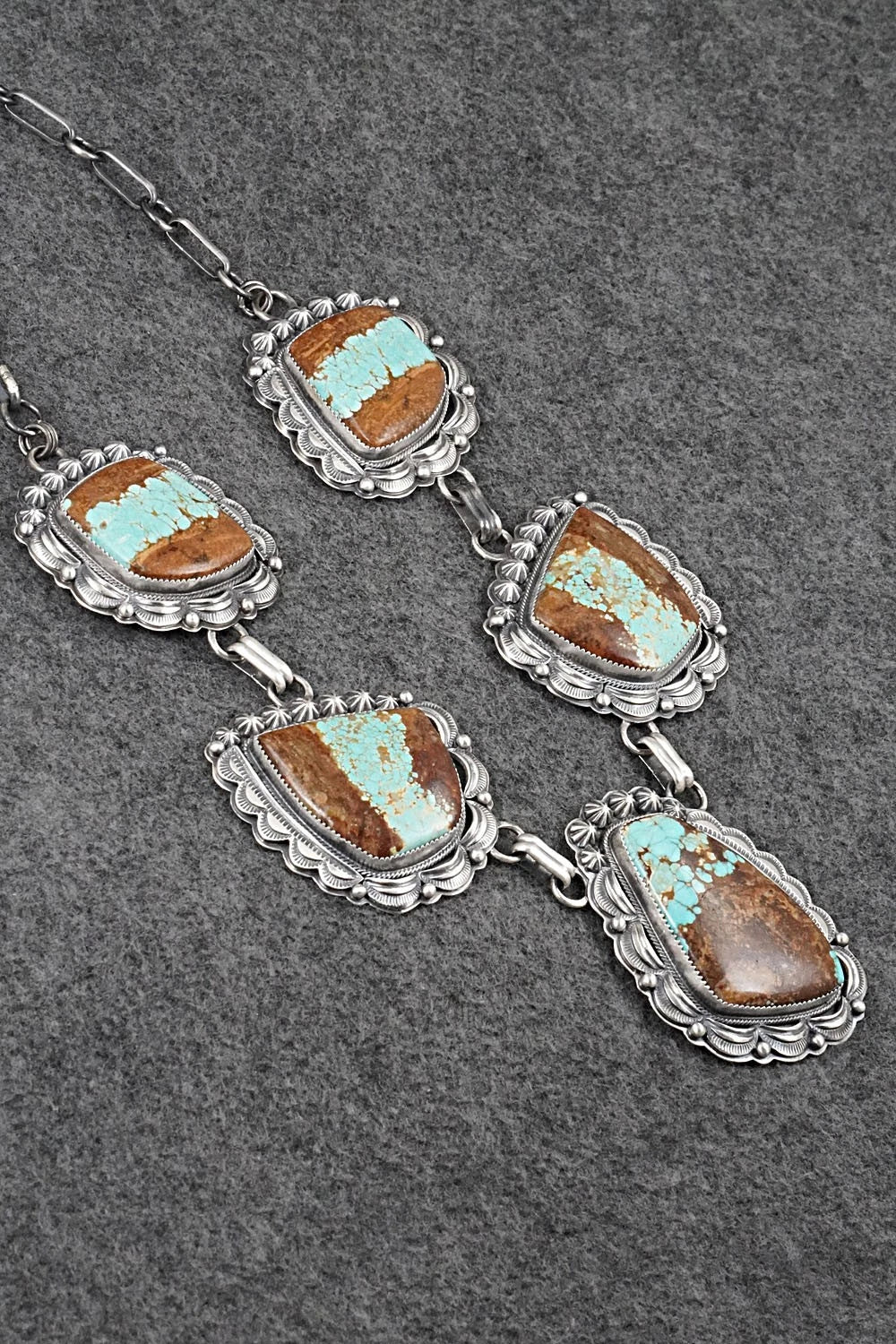 Turquoise & Sterling Silver Necklace and Earrings Set - Randy Boyd