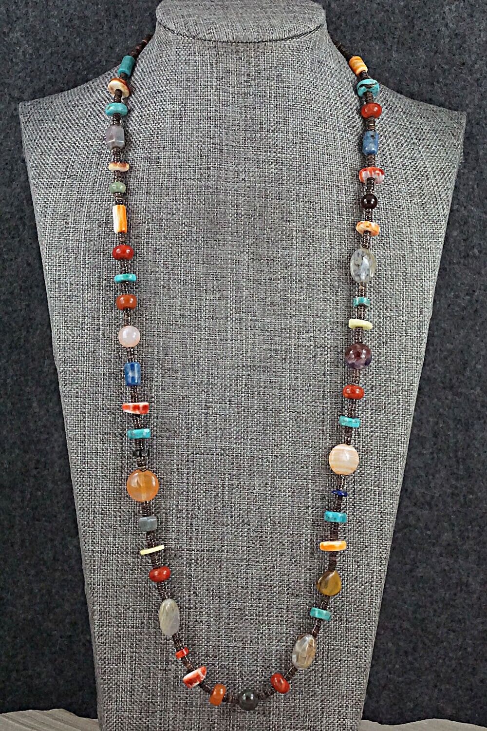 Multi-Stone and Sterling Silver Necklace - Helen Tsosie