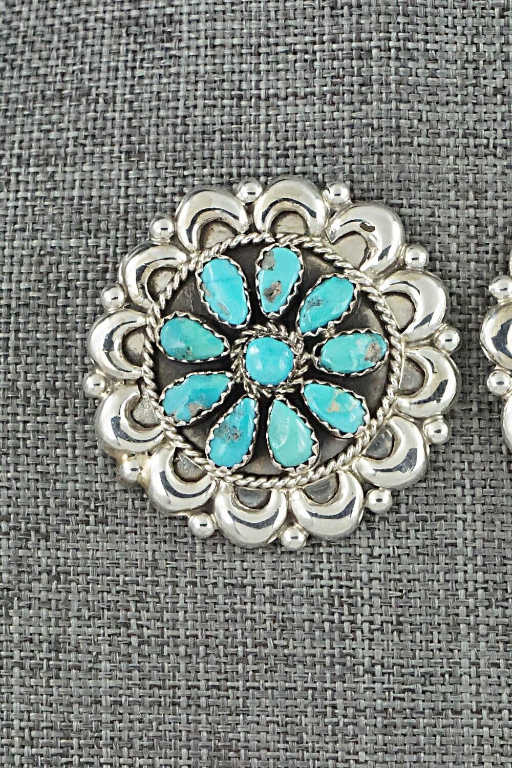 Turquoise & Sterling Silver Earrings - Eunise Wilson