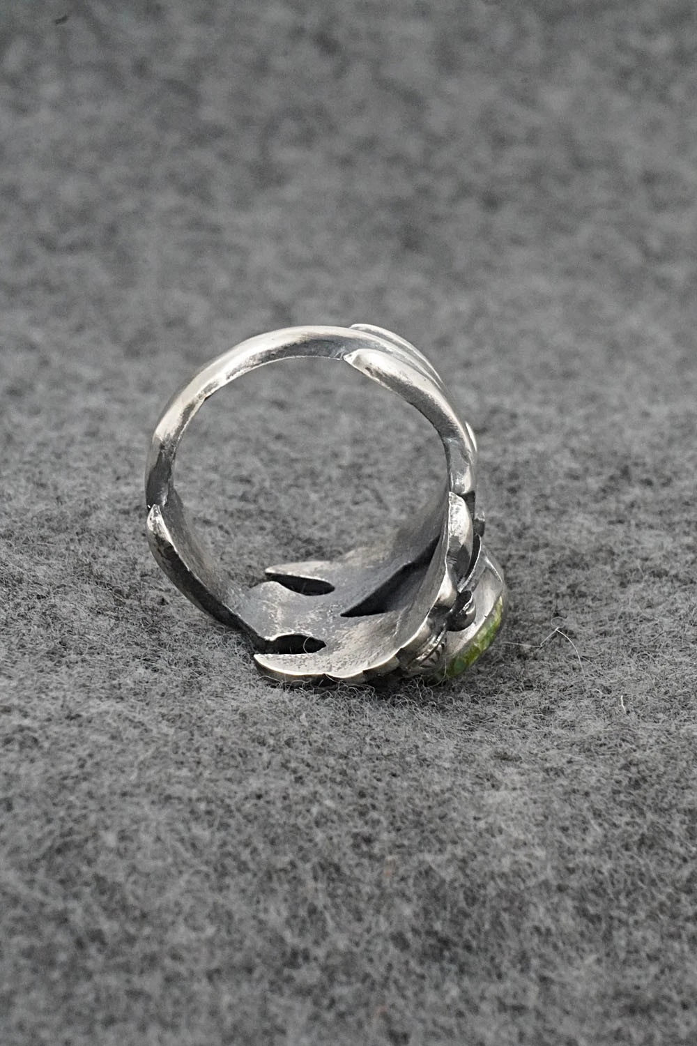 Turquoise & Sterling Silver Ring - Harrison Bitsue - Size 9.5