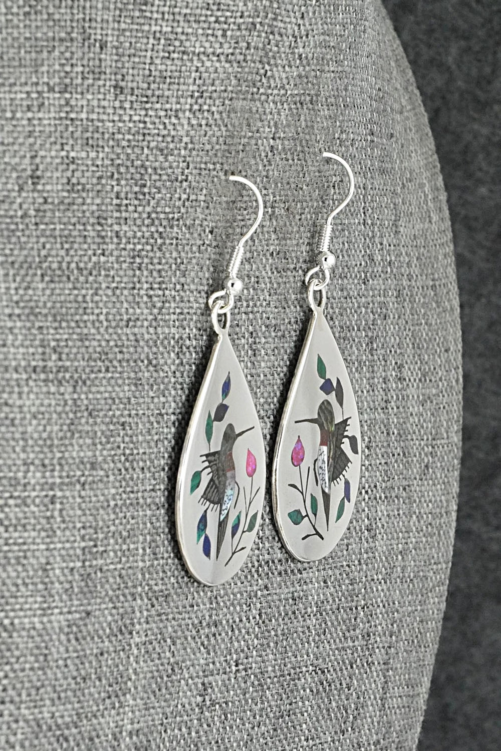 Multi-Stone Inlay & Sterling Silver Earrings - Raymond Boyd