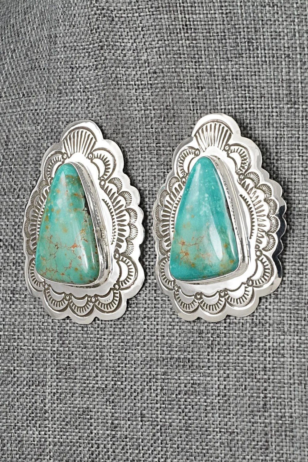 Turquoise & Sterling Silver Earrings - Arnold Blackgoat
