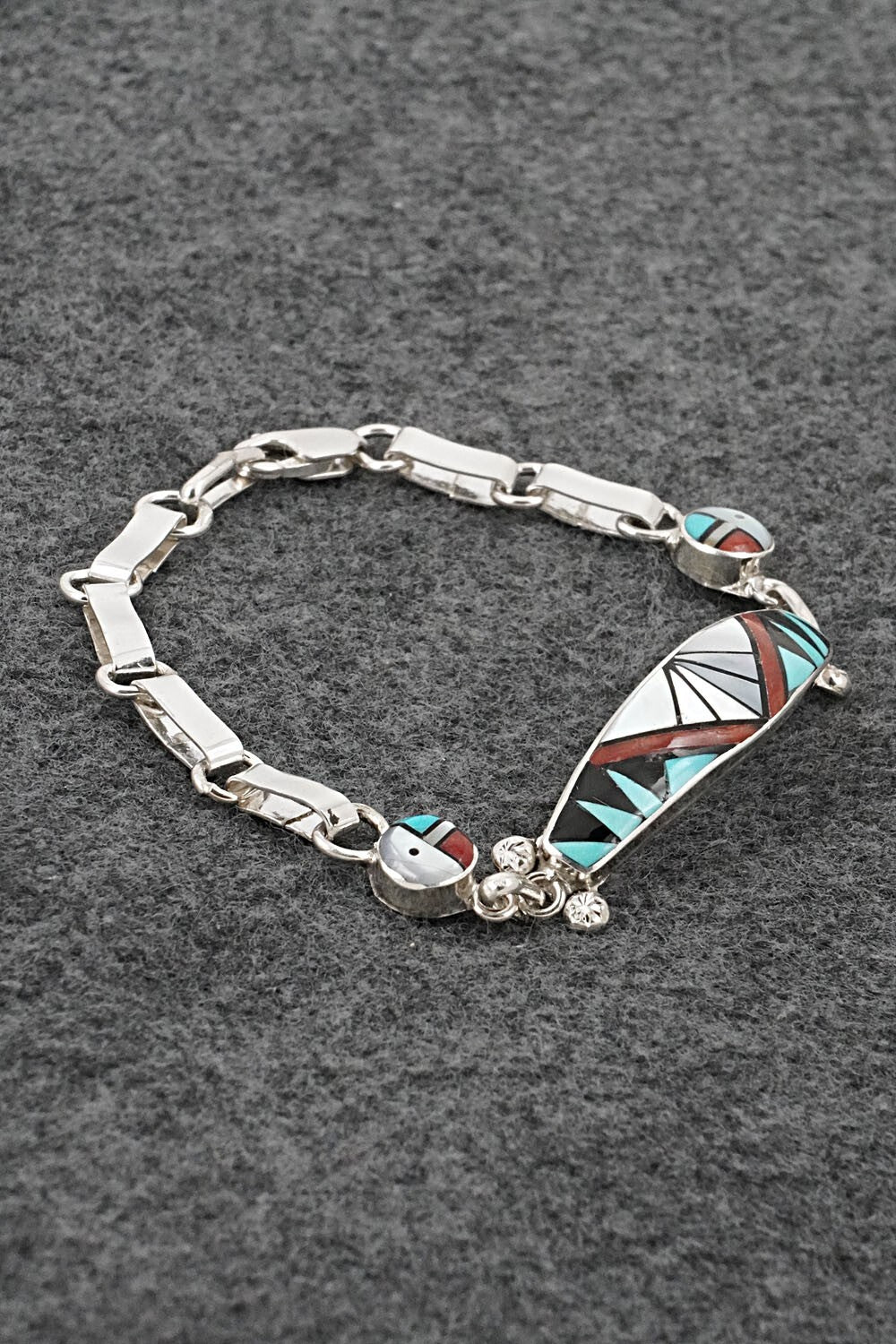 Multi-Stone & Sterling Silver Link Bracelet - Ola Eriacho