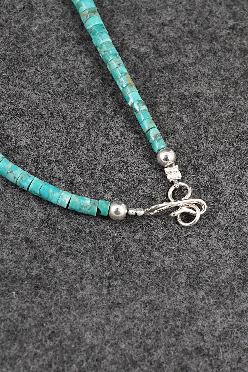 Turquoise & Sterling Silver Necklace 18" - Doreen Jake