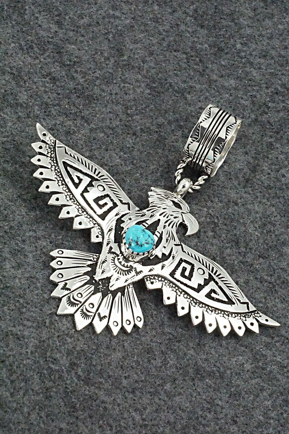 Turquoise & Sterling Silver Pendant - Richard Singer