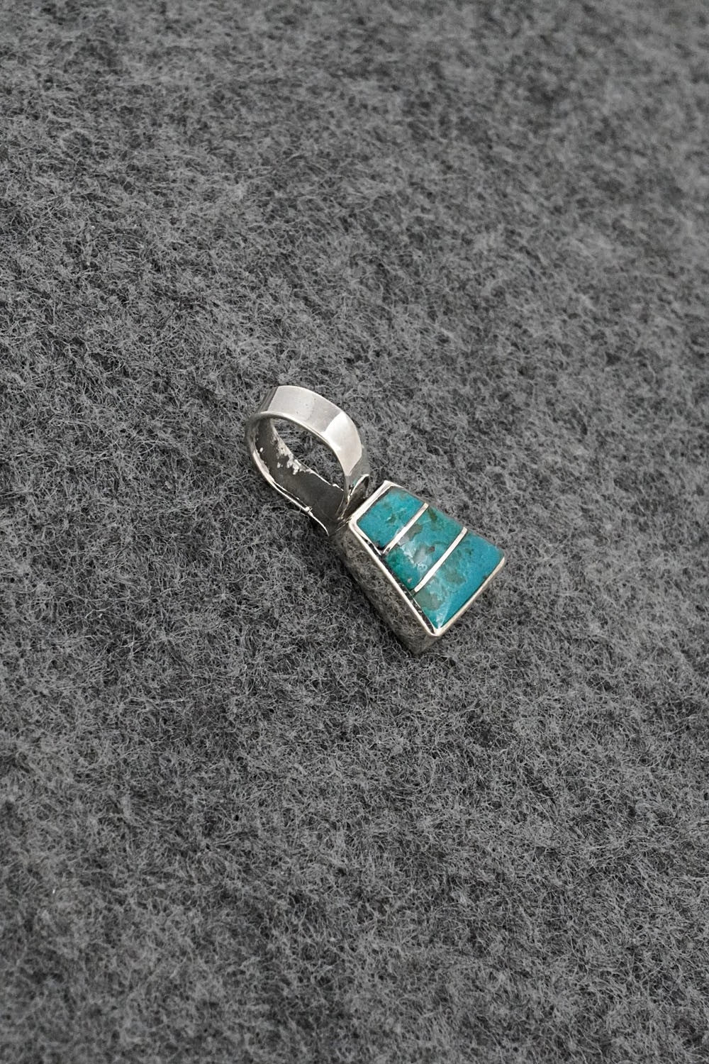 Turquoise & Sterling Silver Inlay Pendant - Michelle Haloo