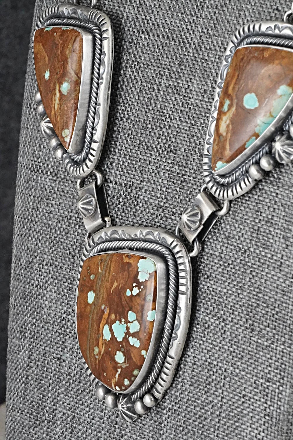 Turquoise & Sterling Silver Necklace and Earrings Set - Paul Livingston