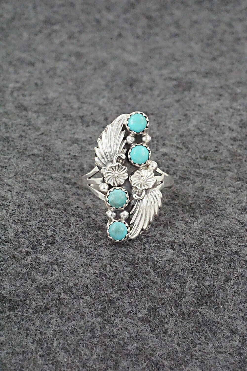 Turquoise & Sterling Silver Ring - Jerryson Henio - Size 8