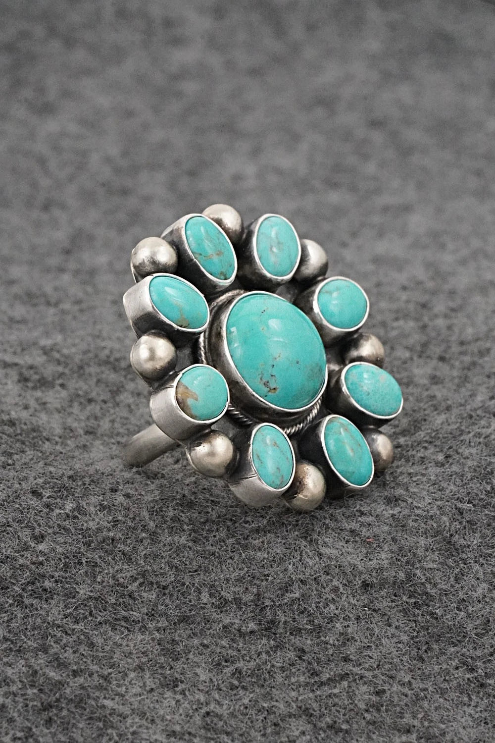 Turquoise & Sterling Silver Ring - Kathleen Livingston - Size Adjustable
