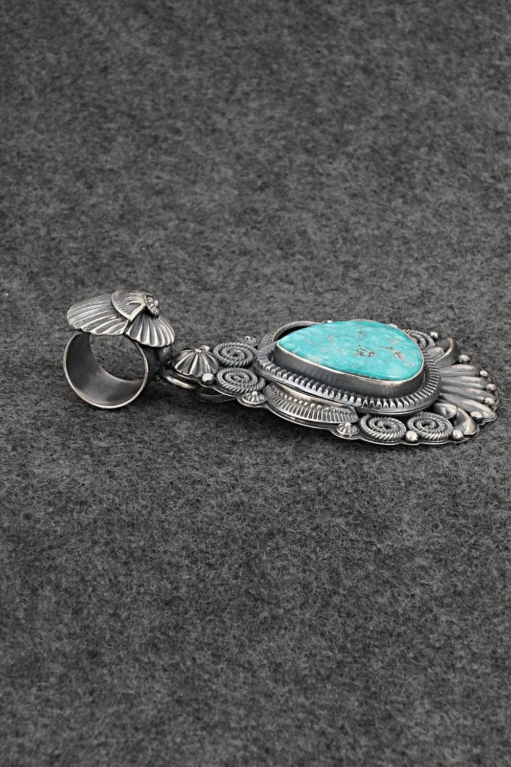 Turquoise & Sterling Silver Pendant - Delbert Gordon