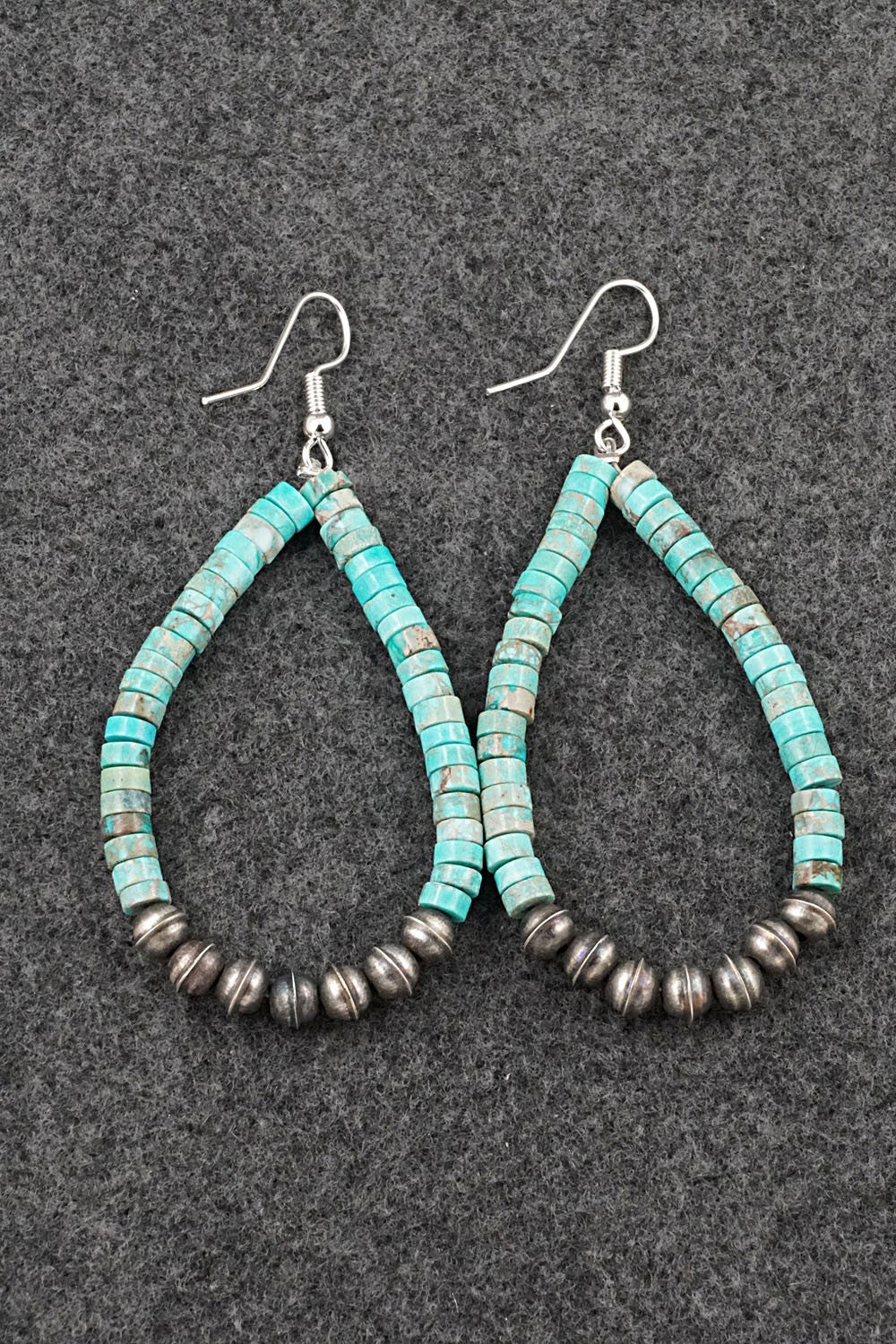 Turquoise & Sterling Silver Earrings - Quaylon Sam