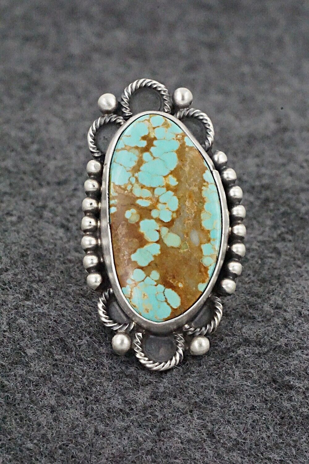 Turquoise & Sterling Silver Ring - Jameson Garcia - Size 7 Adj.