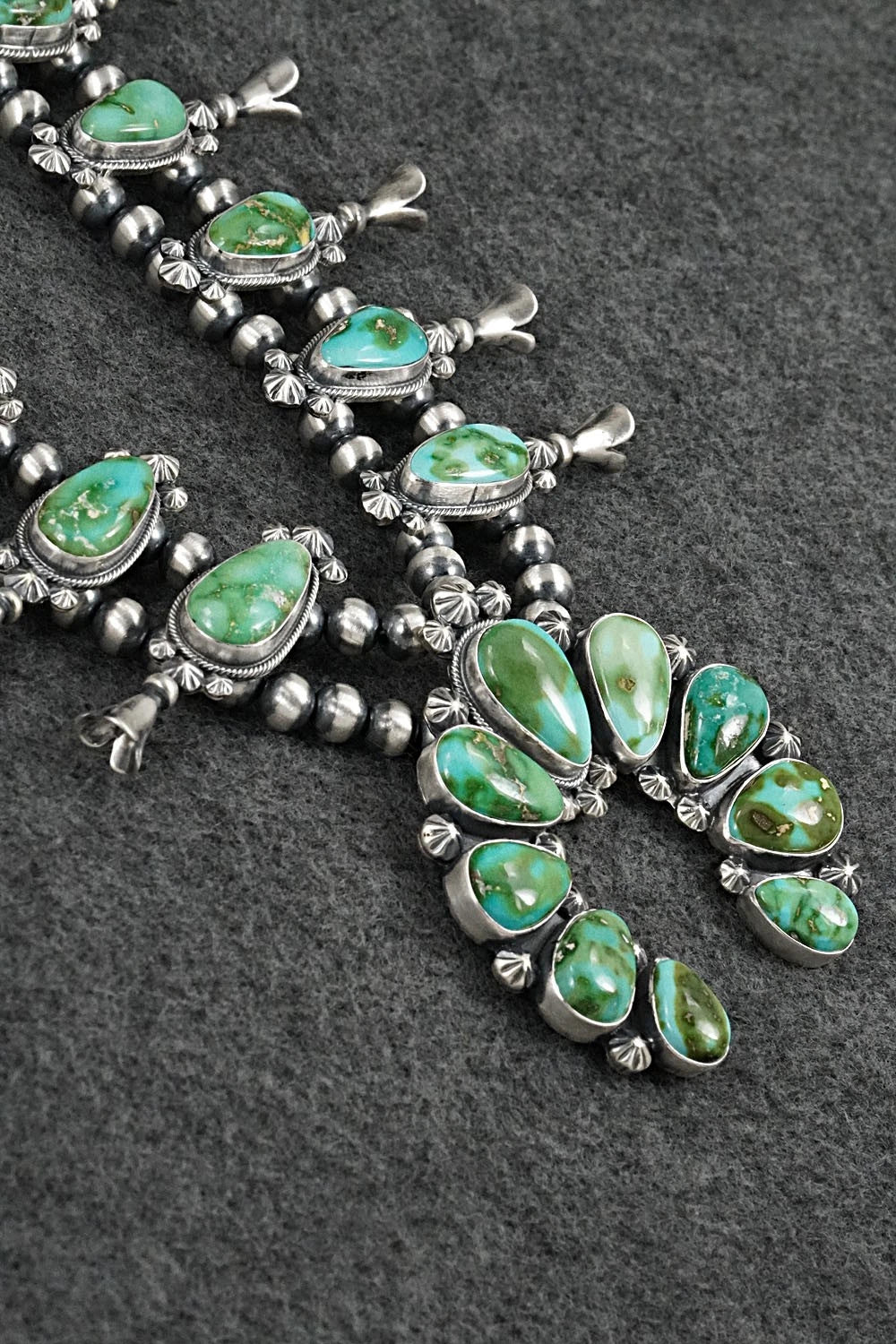 Turquoise & Sterling Silver Squash Blossom Set - Darrin Livingston