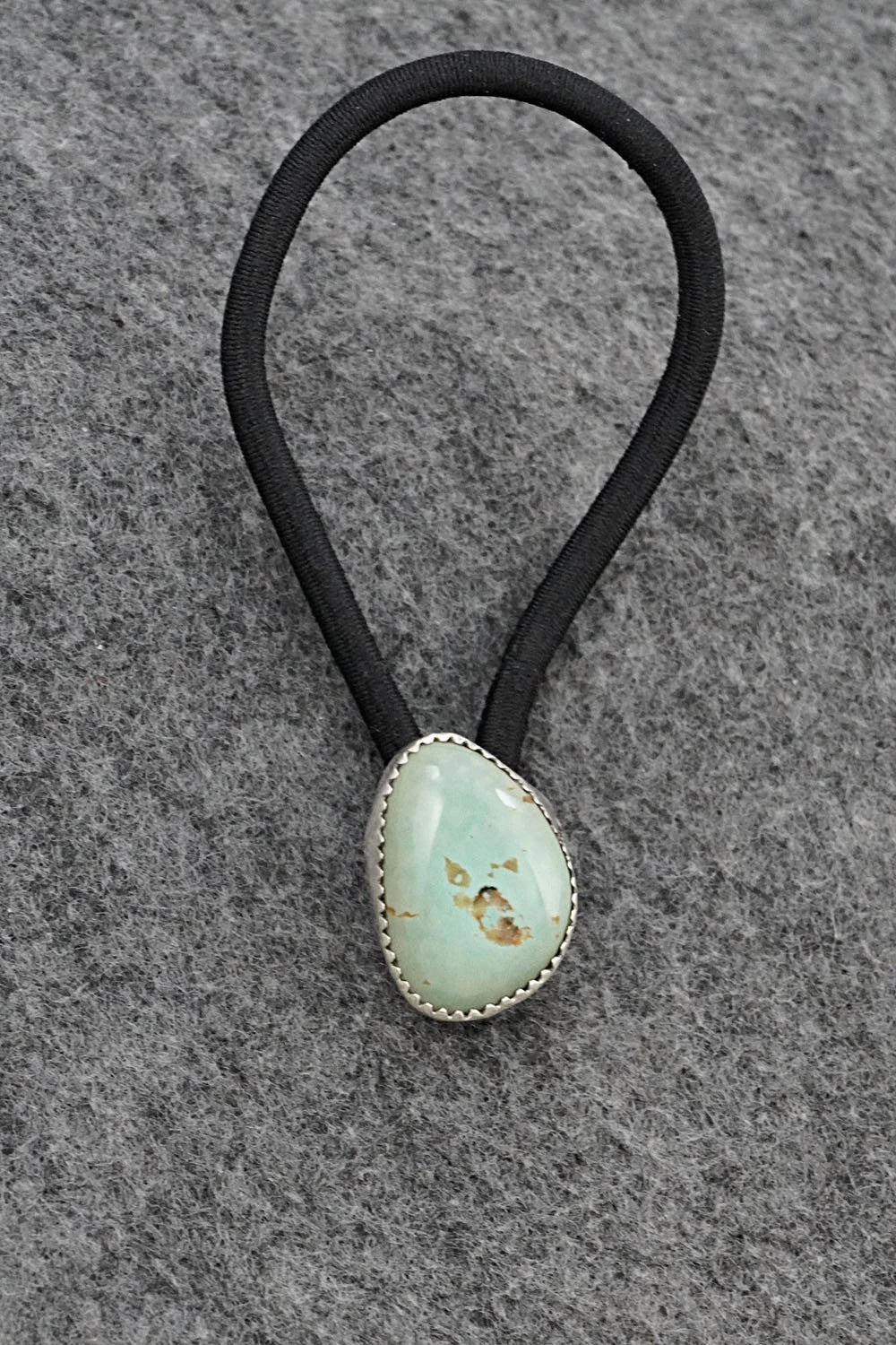 Turquoise & Sterling Silver Hair Tie - Jolene Begay