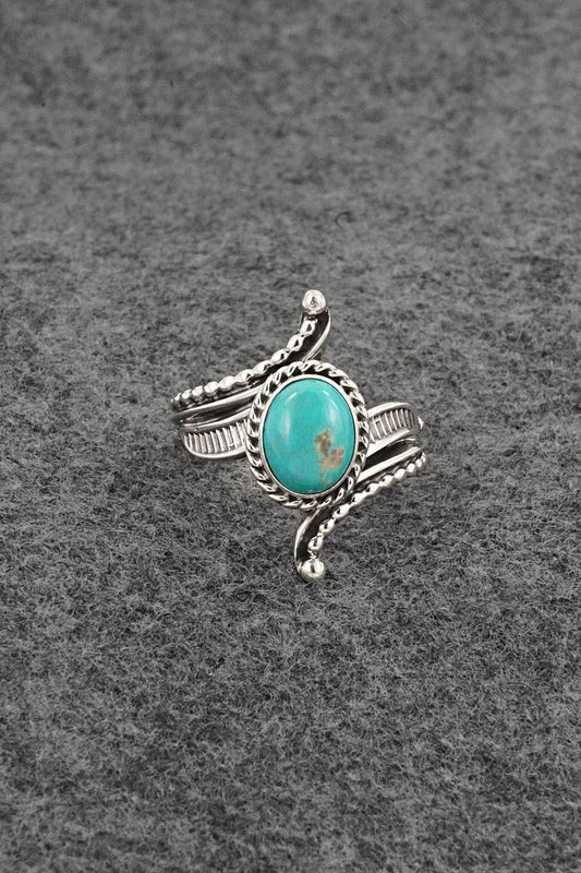 Turquoise & Sterling Silver Ring - Thomas Yazzie - Size 9