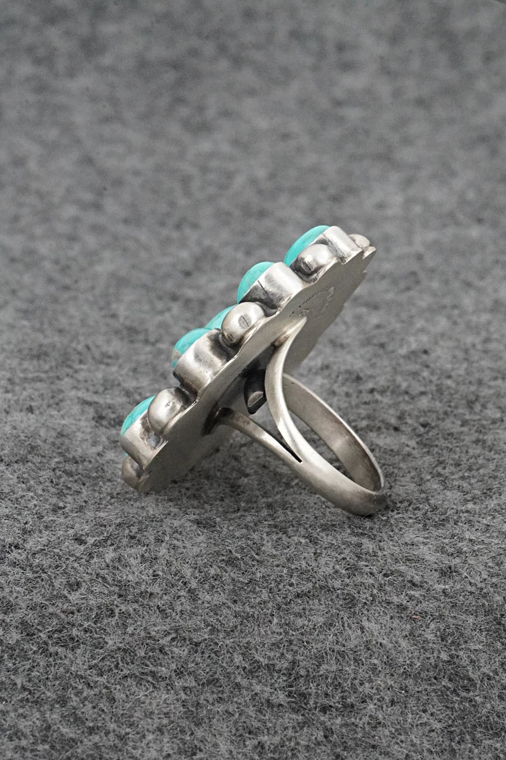 Turquoise & Sterling Silver Ring - Kathleen Livingston - Size Adjustable