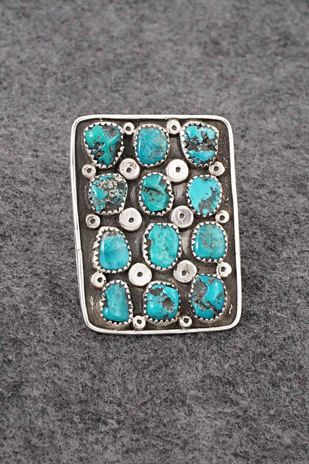 Turquoise & Sterling Silver Ring - Priscilla Reeder - Size 8
