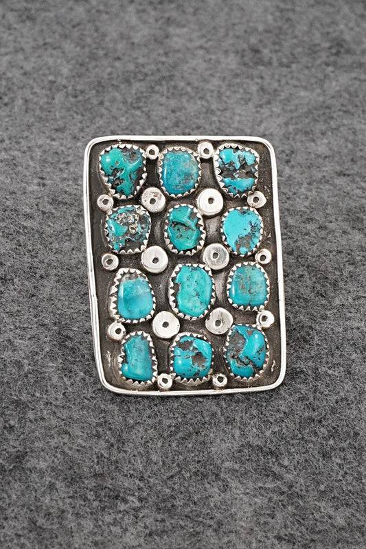 Turquoise & Sterling Silver Ring - Priscilla Reeder - Size 8