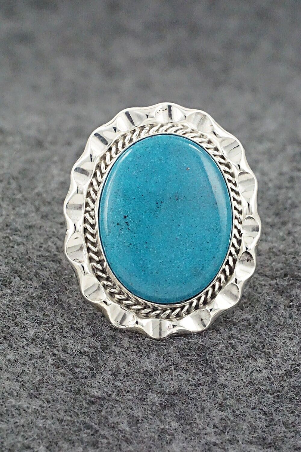 Turquoise & Sterling Silver Ring - Samuel Yellowhair - Size 6.75