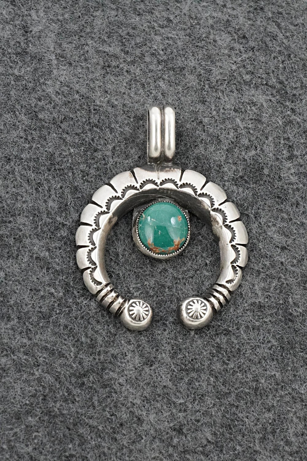 Turquoise & Sterling Silver Naja Pendant - Calvin Martinez