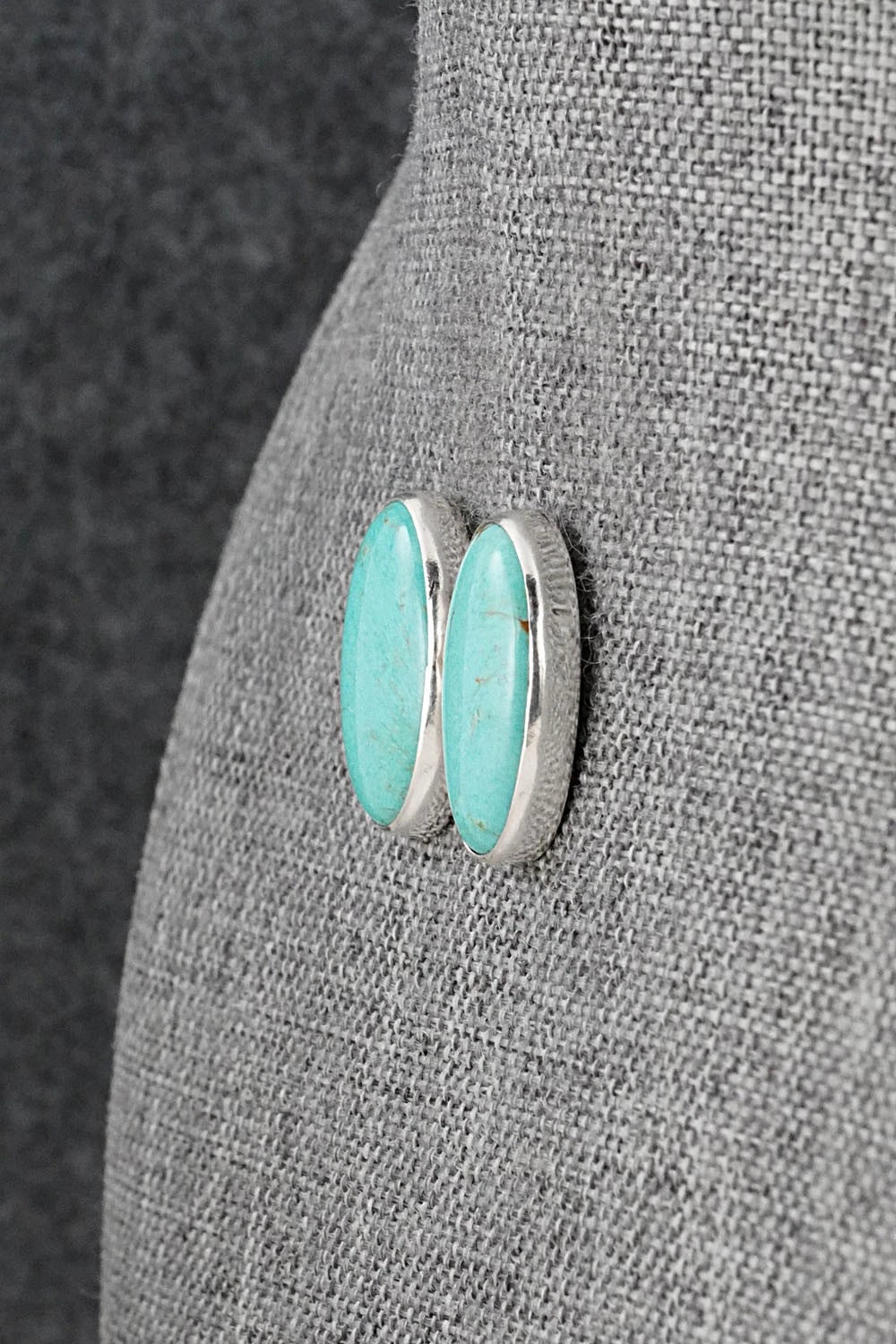 Turquoise & Sterling Silver Earrings - Eugene Gruber