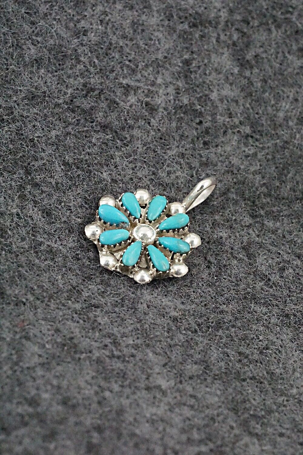 Turquoise & Sterling Silver Pendant - David Leekity