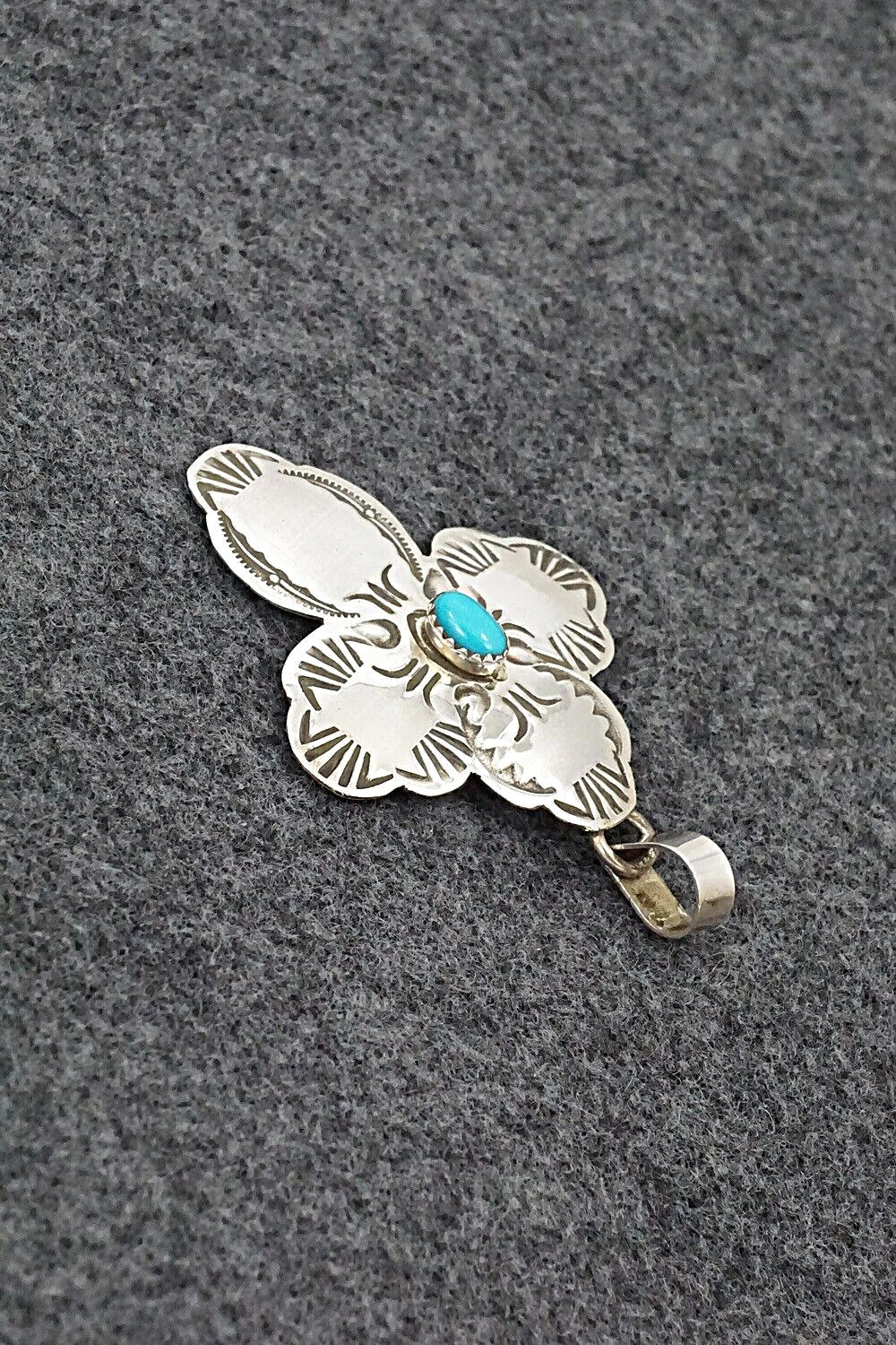 Turquoise & Sterling Silver Pendant - Bertha Begay