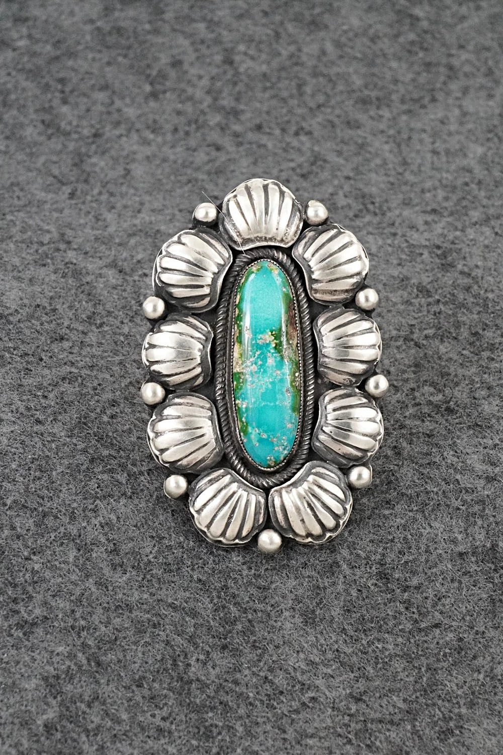 Turquoise & Sterling Silver Ring - Calvin Martinez - Size 8