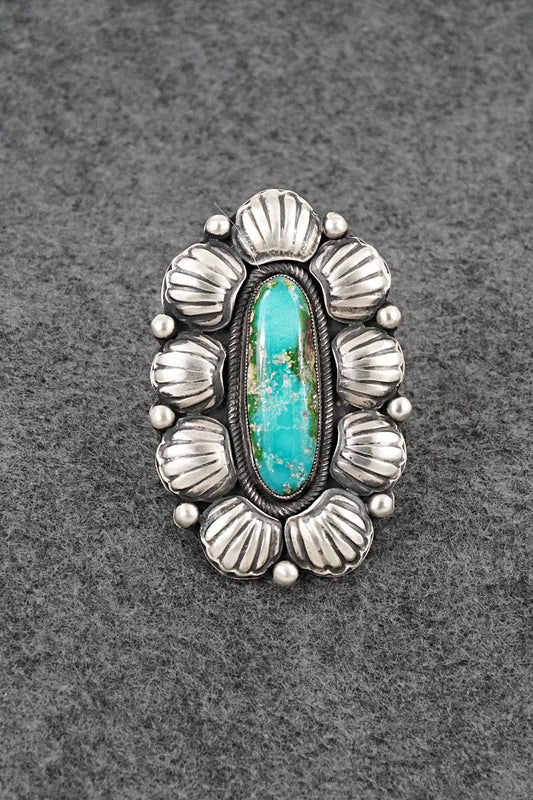 Turquoise & Sterling Silver Ring - Calvin Martinez - Size 8