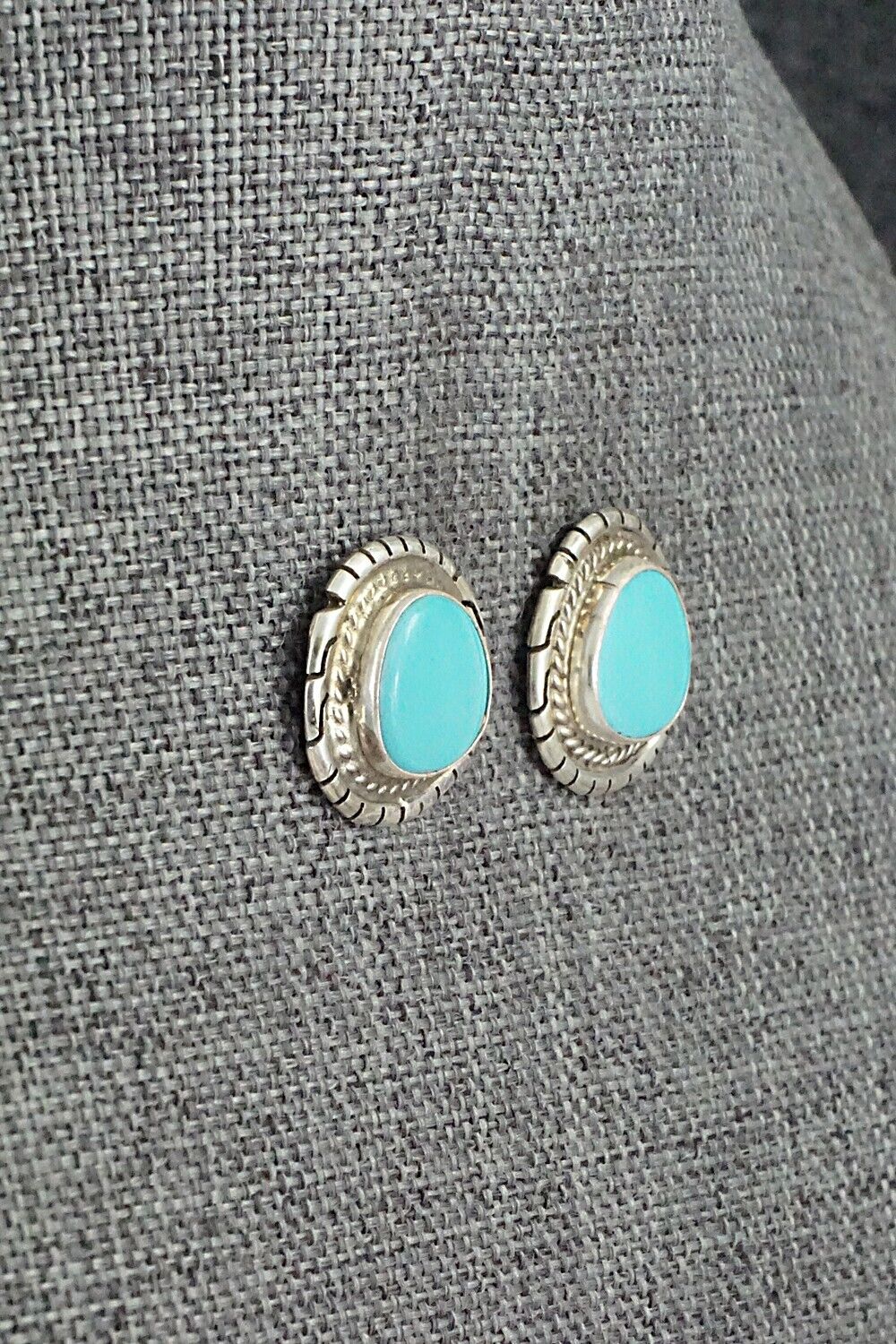 Turquoise & Sterling Silver Earrings - Peggy Skeets