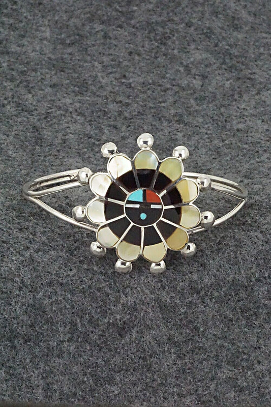 Multi Stone & Sterling Silver Inlay Bracelet - Pauline Lonjose