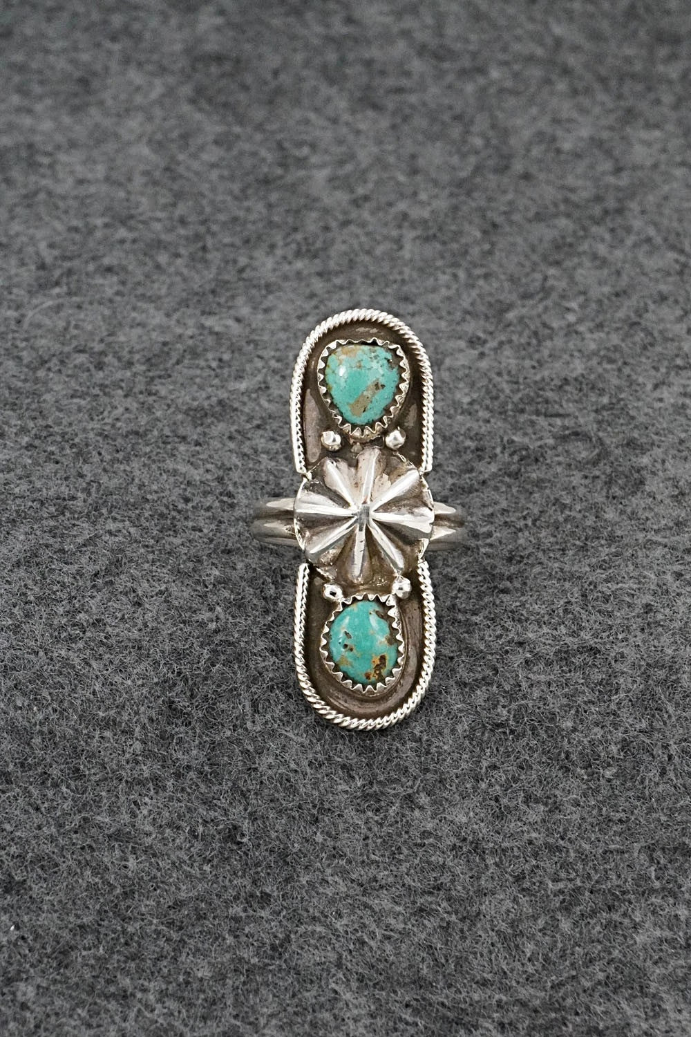 Turquoise & Sterling Silver Ring - Priscilla Reeder - Size 8