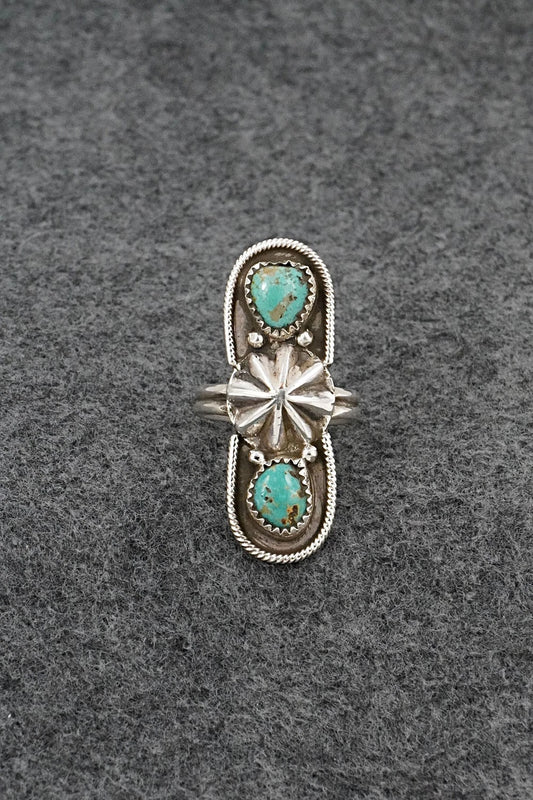Turquoise & Sterling Silver Ring - Priscilla Reeder - Size 8