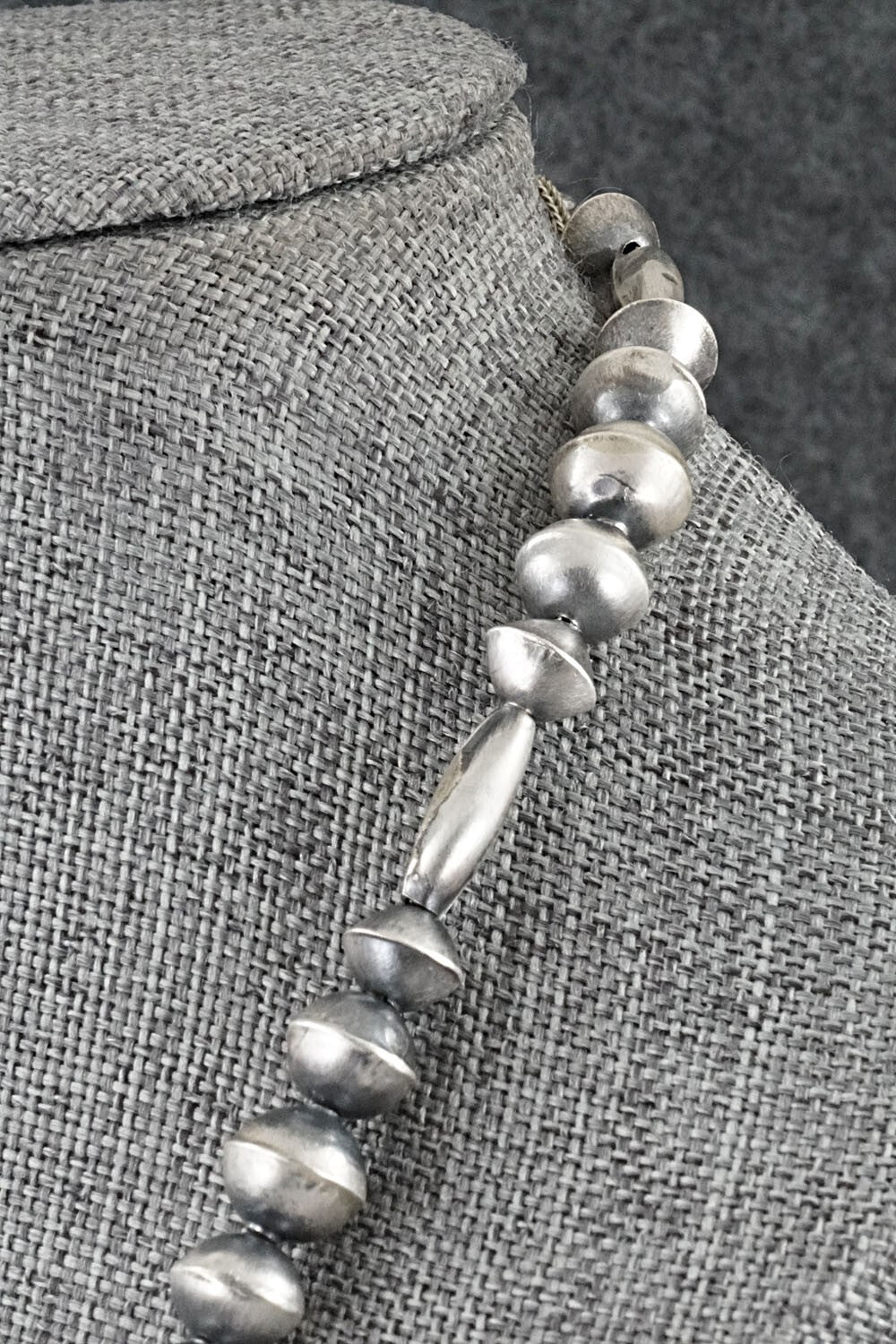 Sterling Silver Navajo Pearl Necklace 24" - Vintage