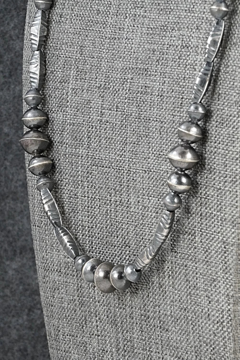 Sterling Silver Navajo Pearl Necklace 22" - Vintage