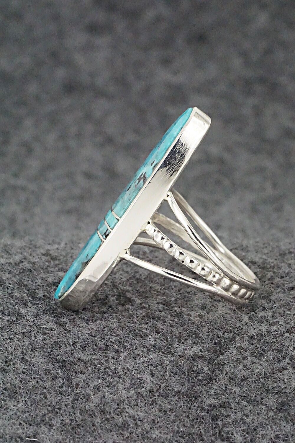 Turquoise & Sterling Silver Ring - Harold Smith - Size 7.5