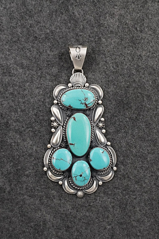 Turquoise & Sterling Silver Pendant - Raymond Delgarito