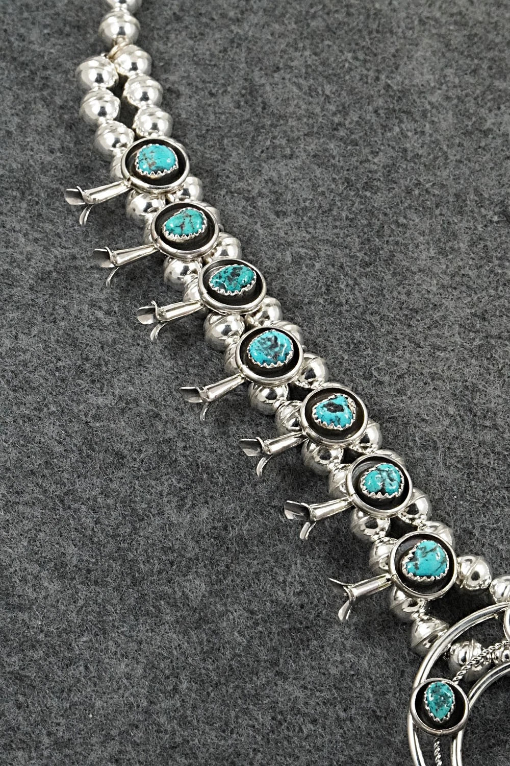 Turquoise & Sterling Silver Squash Blossom Set - Phil Garcia