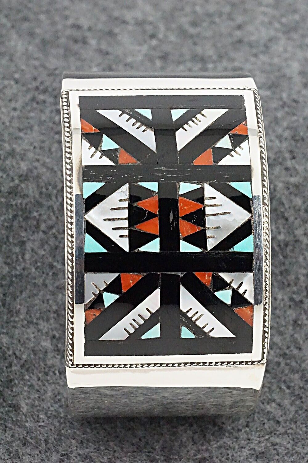 Multi-Stone & Sterling Silver Inlay Bracelet - Leander Othole