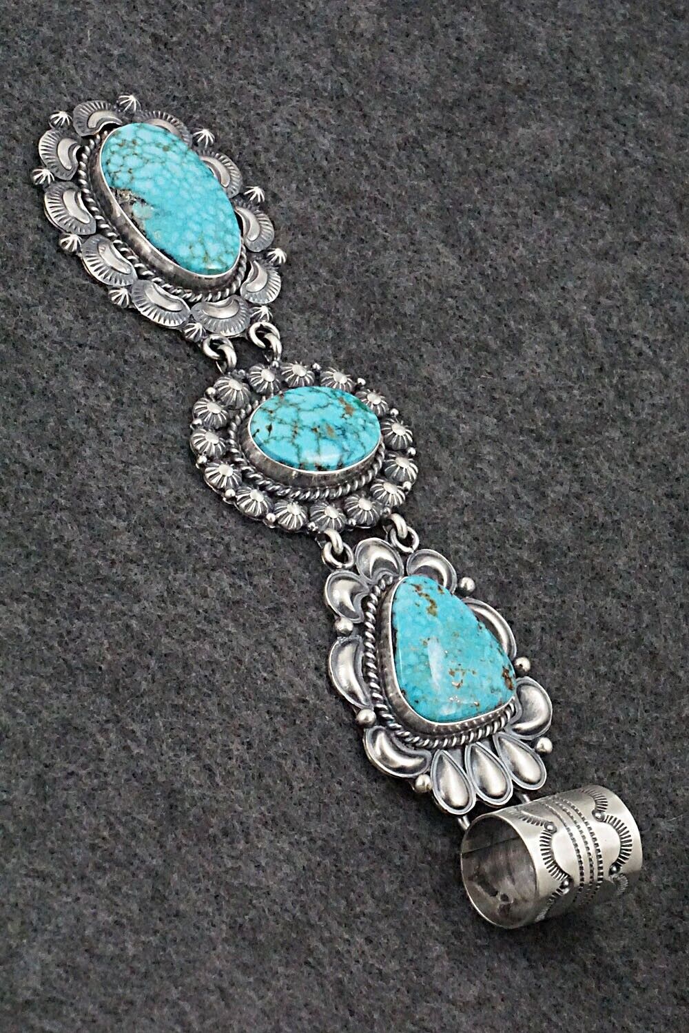 Turquoise & Sterling Silver Pendant - Raymond Delgarito