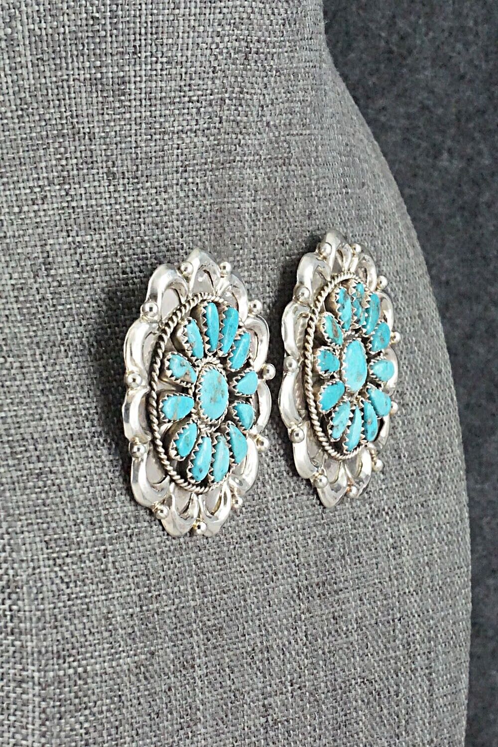 Turquoise & Sterling Silver Earrings - Justina Wilson