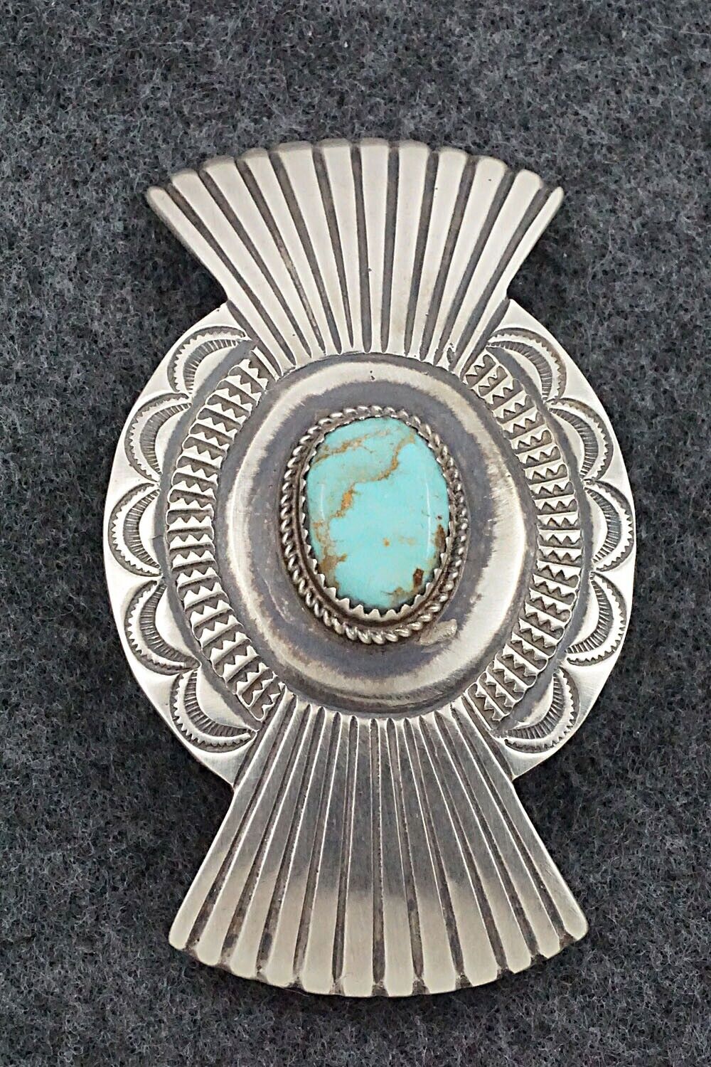 Turquoise & Sterling Silver Hair Barrette - Martha Cayatineto