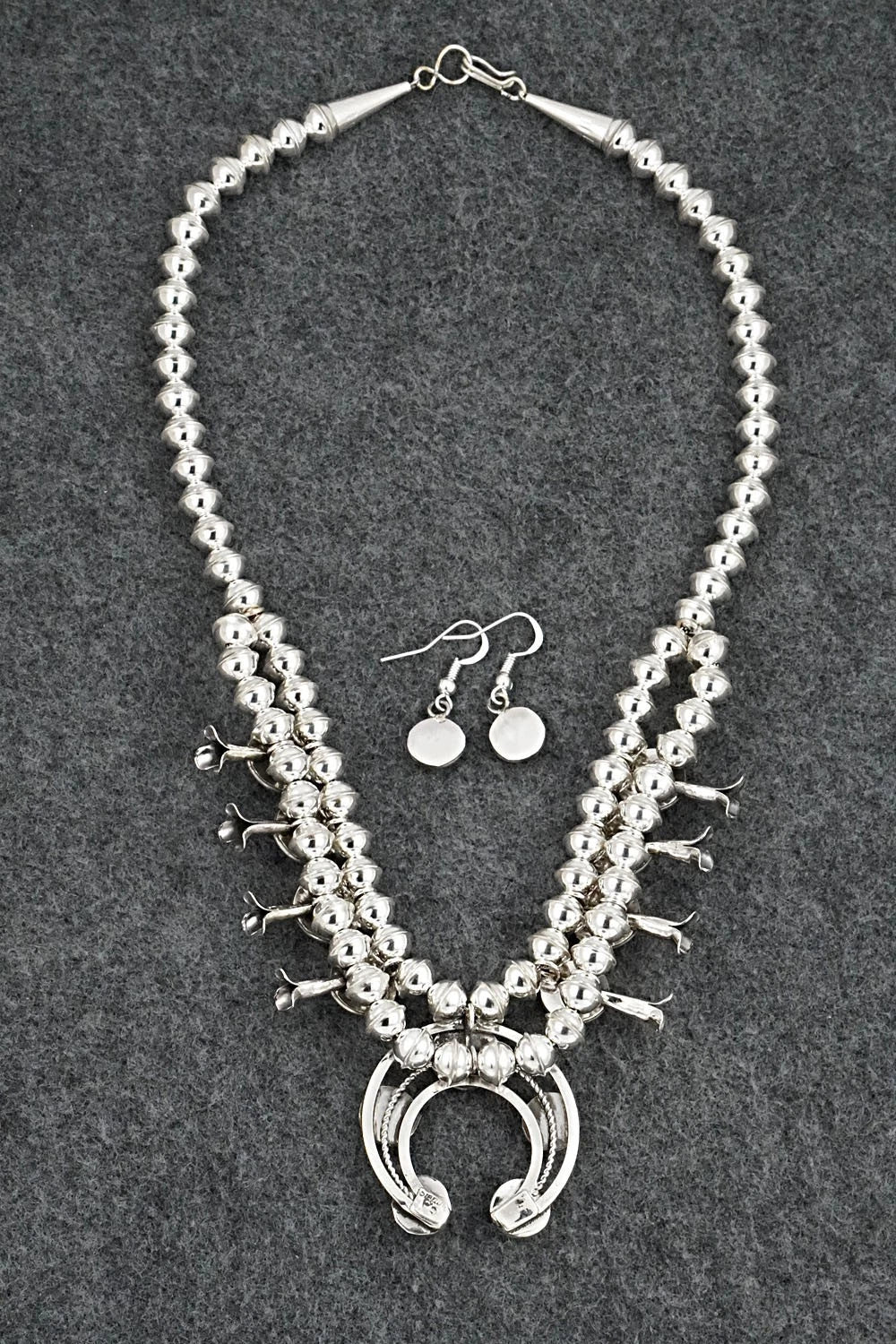 Turquoise & Sterling Silver Squash Blossom Set - Phil Garcia