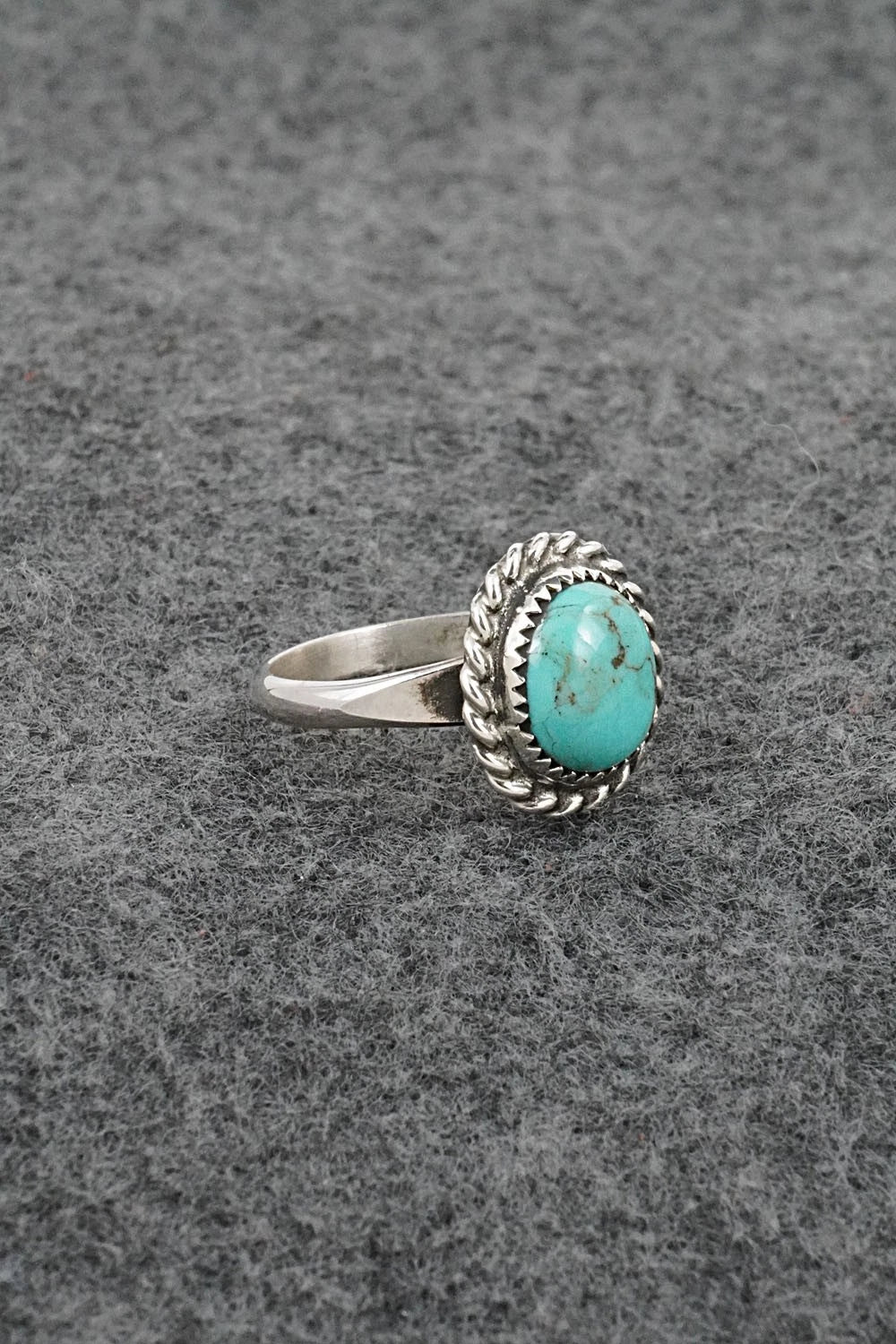 Turquoise & Sterling Silver Ring - Darius Arviso - Size 7.5