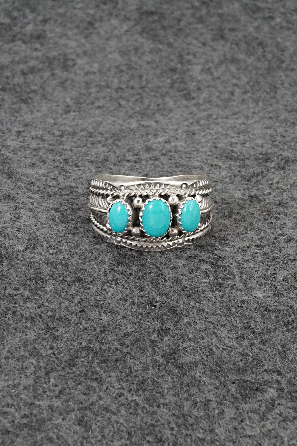 Turquoise & Sterling Silver Ring - Betty Begaye - Size 13