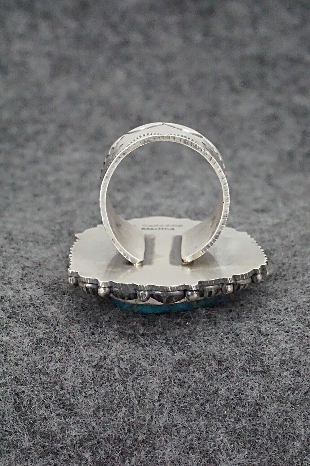 Turquoise & Sterling Silver Ring - Rosita Calladitto - Size 8.5