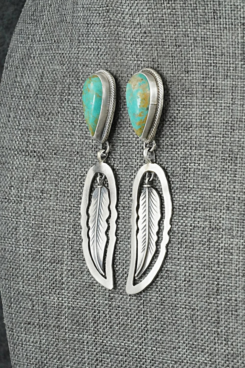 Turquoise & Sterling Silver Earrings - Darrin Livingston